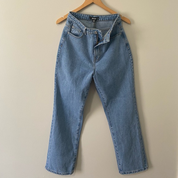 Missguided Denim - 🆕 Women’s High Waisted Boyfriend Jeans (Size:US 2) (Light Blue)